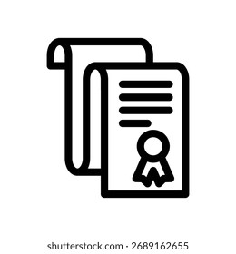 Certificado de mérito Esquema icono de diseño de Vector Bueno para el Web o App móvil