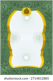 Certificado de mérito con un diseño impreso sobre un fondo verde, Plantilla para un premio. Vector Imagen stock