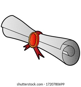 Certificate of Merit vector design. digital hand drawn. halftone texture