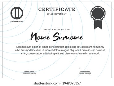 certificate with a minimalist background