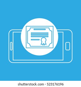 certificate mobile device education vector illustration eps 10