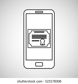 certificate mobile device education vector illustration eps 10