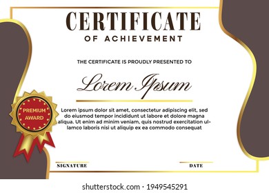 certificate modern abstract wave minimalism vector template