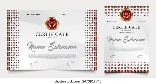 Zertifikat mit modernem Hintergrund. Abschluss Design-Elemente, beste Mitarbeiter und andere.