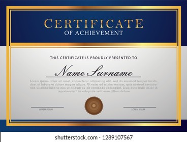 certificate modern style with gold border