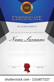 Certificate modern style with gold element