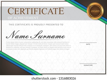 Certificate modern style with gold element