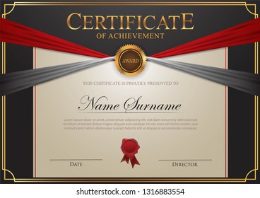 Certificate modern style with gold element