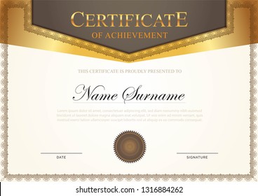 Certificate modern style with gold element