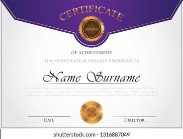 Certificate modern style with gold element