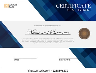 Certificate with mosaic design background