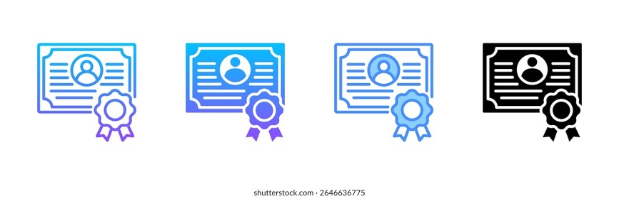 Certificate Multi Style Icon Set