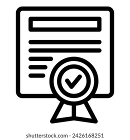 Certificate office icon outline vector. Corporate rule ethic. Hand economy