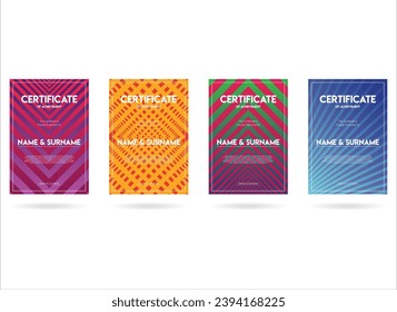 Certificate on Halftone dots modern colorful design future geometric patterns