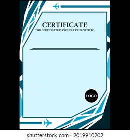 certificado sobre fondo azul hielo