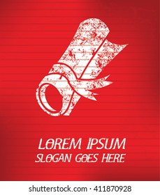 Certificate on red background,poster grunge design