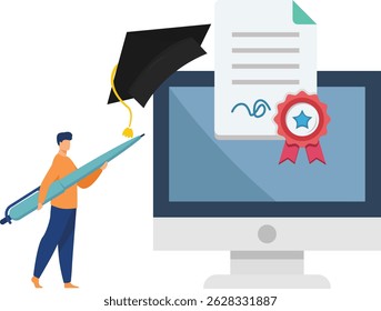 Certificate on taking course Illustration