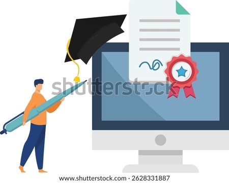 Certificate on taking course Illustration
