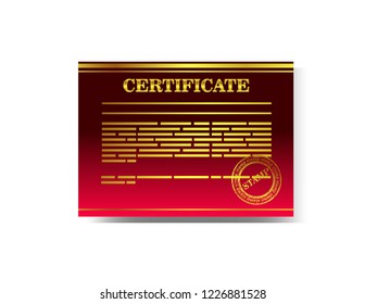 Certificate on white background