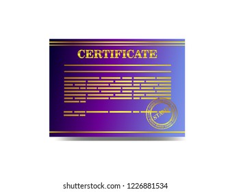 Certificate on white background