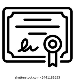 Certificado Ilustración de icono de aprendizaje en línea