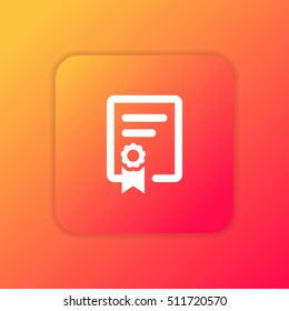 Certificate orange bright app ui/ux Icon / Logo design
