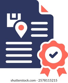 Certificate Of Origin Icon Element For Design