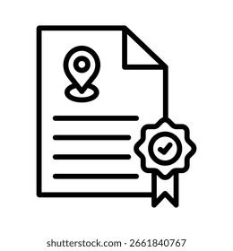 Elemento de icono de certificado de origen para diseño