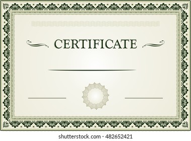Certificate ornamental border and template