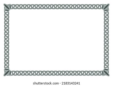 Certificado con marco delgado ornamental . Blanco Diseño blanco con marco ornamental oscuro. Diseño moderno de negocios. Ilustración vectorial. Vacío en blanco
