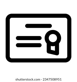 Icono de certificado en esquema. Documento, diploma, educación, graduación