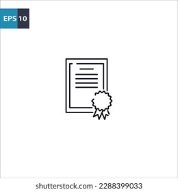 Certificate outline icon Vector illustration