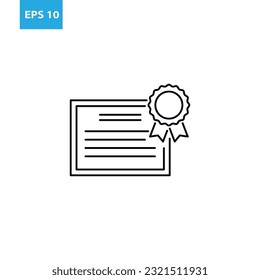 Certificate outline icon Vector illustration