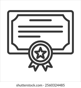 Certificate Outline Icon Vector Illustration