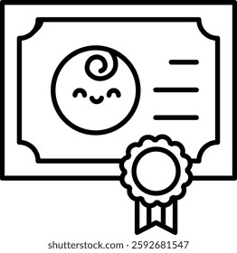 Certificate Outline icon vector illustration

