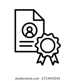 Certificate Outline Icon Vector Illustration