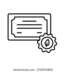 Ilustración vectorial de icono de esquema de certificado