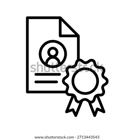 Certificate Outline Icon Vector Illustration