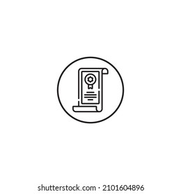 certificate outline style icon in circle