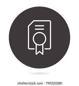Certificate - outline vector icon. Illustration isolated. Line pictogram for design, infographic and website.