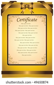 Certificate Paper for congratulation. Vector Classic Greeting Card