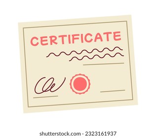 Certificate Paper Print Vector Illustration