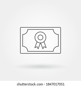 certificate paper single isolated icon with modern line or outline style