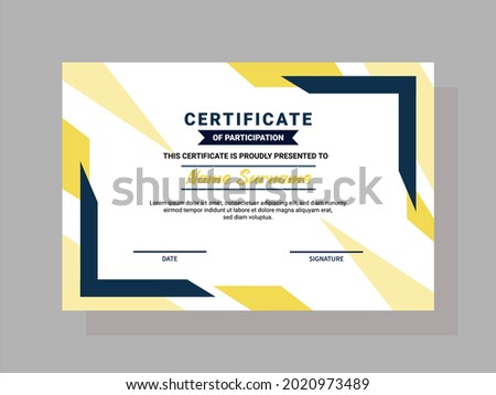 Certificate of participation abstract concept design