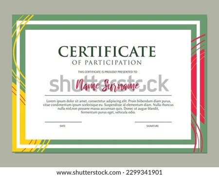 Certificate of Participation. Certificate Design Template. Modern Certificate. 