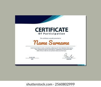 Certificate of Participation. Certificate Template. Certificate Design