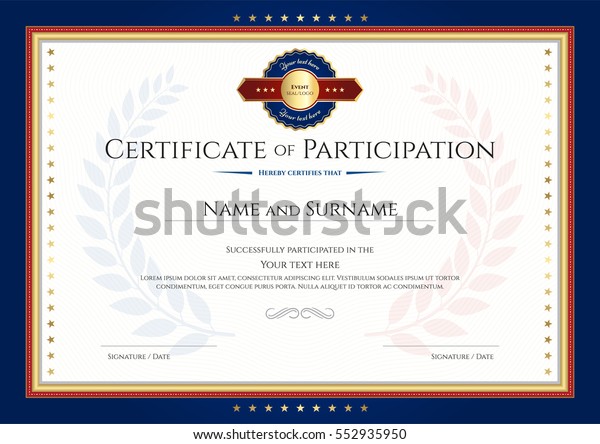 Certificate Of Participation Template Free from image.shutterstock.com