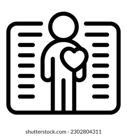 Vector de contorno de icono del pasaporte de certificado. Covid digital. Pasar de largo