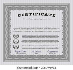 Certificate Perfect Design Quality Background Grey Stock Vector ...