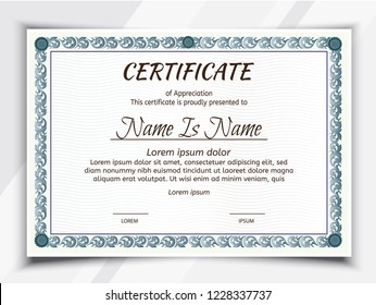 Certificate Potrait Landscape Template Diploma Border Stock Vector ...